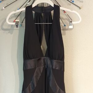 Night Way Collections Y2K Dress Black Classic Size 12 Black Low V-neck Halter